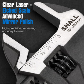 SHALL wide jaw design enhances grip for thick nuts