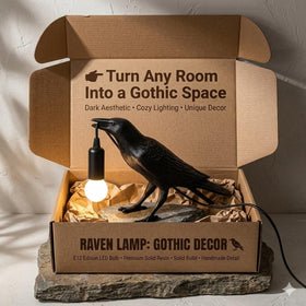 Shandaglo Raven Lamp heavy resin finish feels premium and durable.