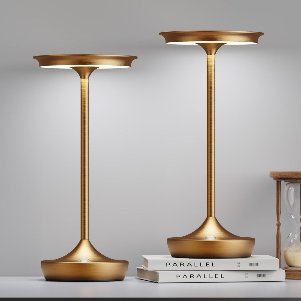 SHANGCAI 2-pack LED table lamps with bronze finish for elegant dining ambience