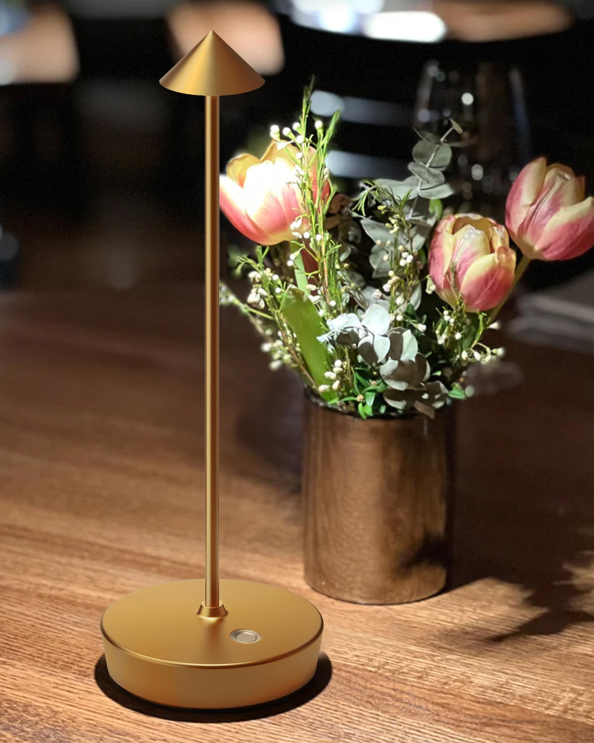 SHANGCAI cordless bronze lamp with dimming control for dining or reading