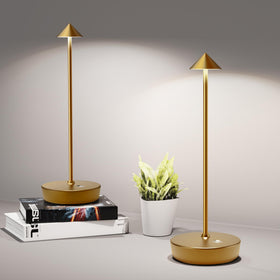 SHANGCAI cordless bronze table lamp in front view ideal for ambient home lighting and patio vibes