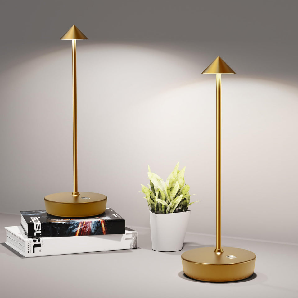 SHANGCAI cordless bronze table lamp in front view ideal for ambient home lighting and patio vibes