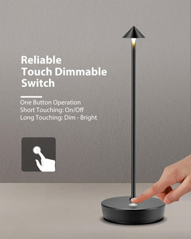 SHANGCAI cordless table lamp with touch dimmer for easy brightness control.