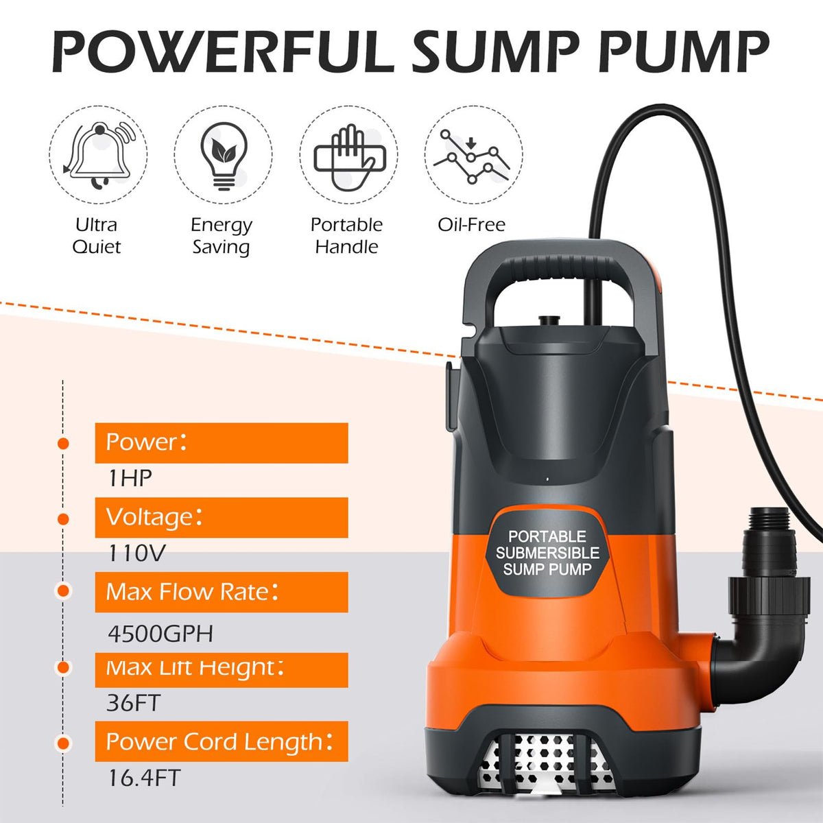 SHANGDA sump pump hose connection demonstrates flexible discharge options for setups.