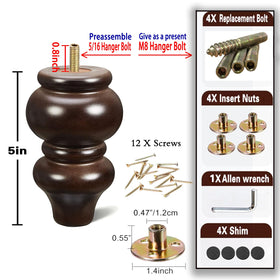 Dual bolt options simplify replacement on US or imported pieces.