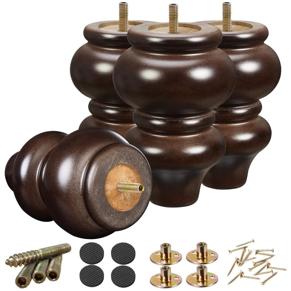 SHANJUE 5-inch wood legs in espresso elevate sofas for easier cleaning and better clearance.