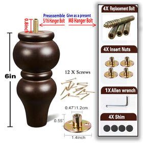 SHANJUE coffee table legs espresso round design for refined style