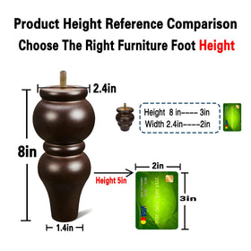 SHANJUE espresso finish legs elevate furniture style with retro charm.