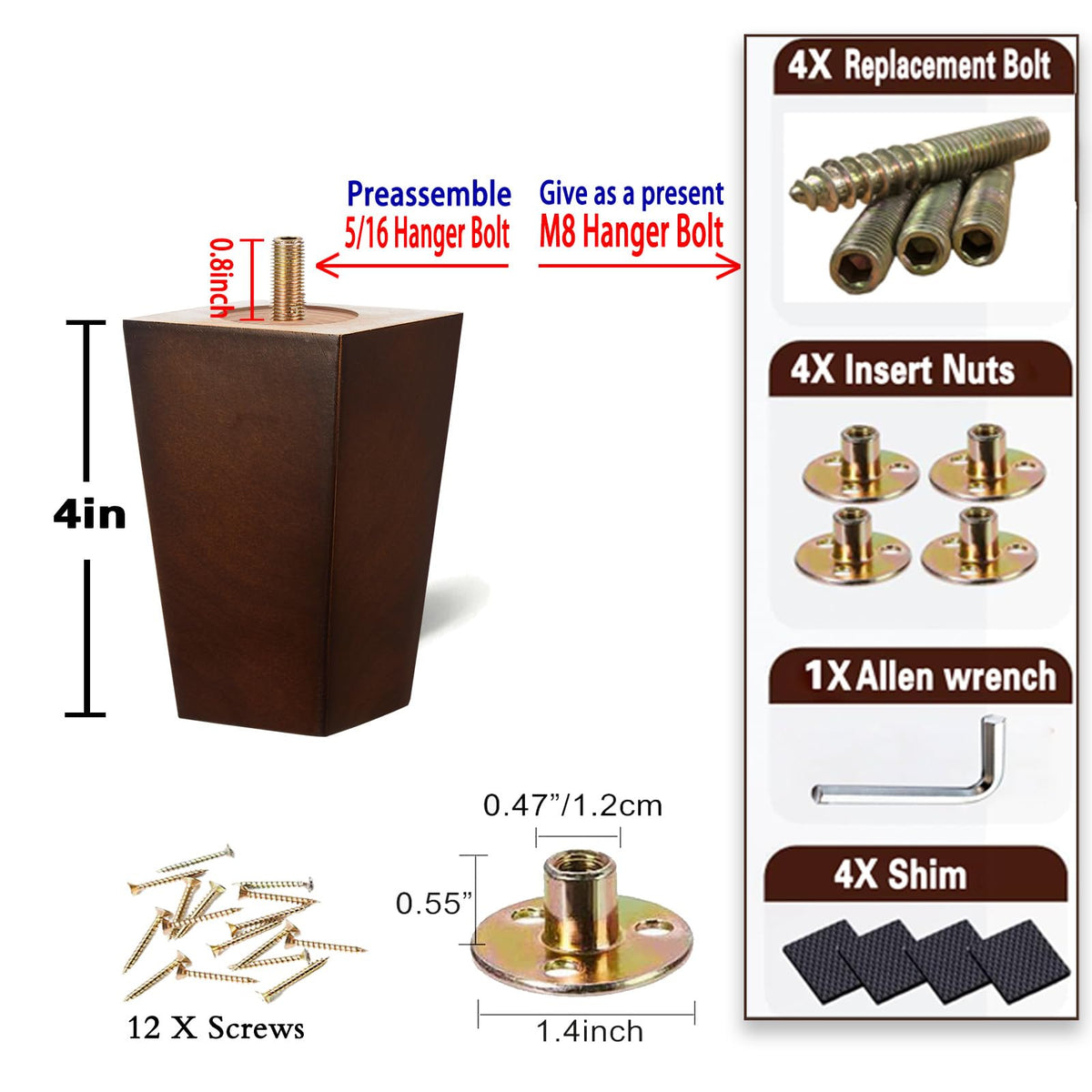 SHANJUE mid-century brown finish enhances furniture style