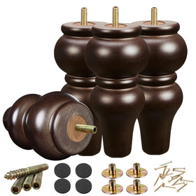 SHANJUE round mid-century 8-inch wood couch legs deliver sturdy eucalyptus support.