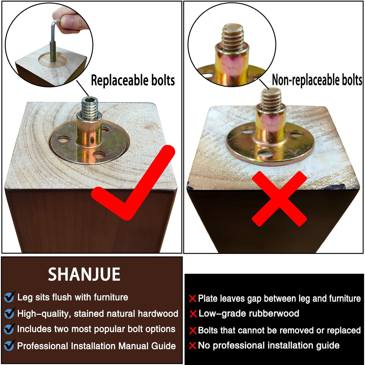 SHANJUE tool-free final tightening aided by included Allen wrench.