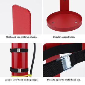 Shankala fire extinguisher bracket with rubber pad, dampened vibrations and clanking.