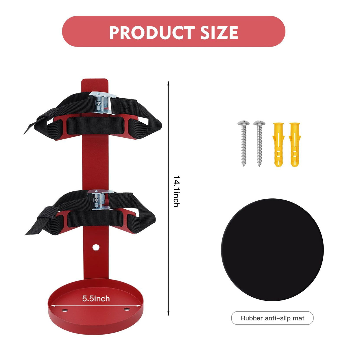 Shankala fire extinguisher bracket with strap, quick-release functionality in use.