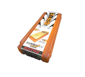 Shapton Ha No Kuromaku whetstone 1000 grit for efficient edge restoration on blades.