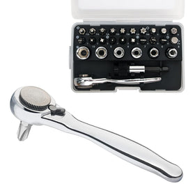Sharden 1/4 mini ratchet set with case and sockets for tight spaces.