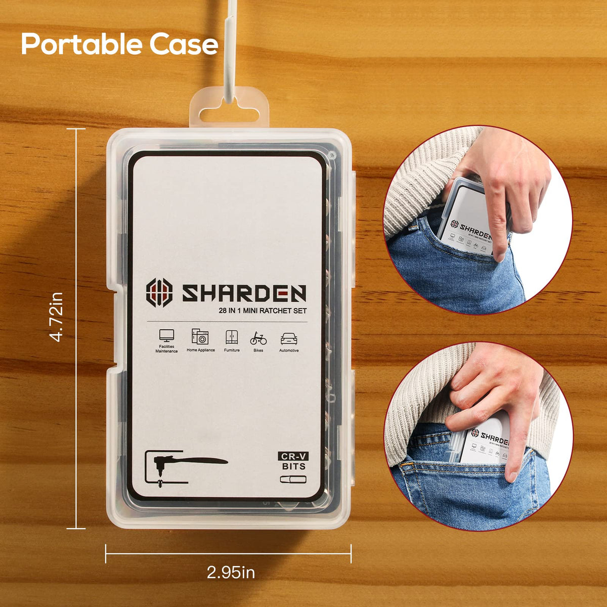 Sharden mini socket set covers 5mm to 10mm fasteners for varied tasks.