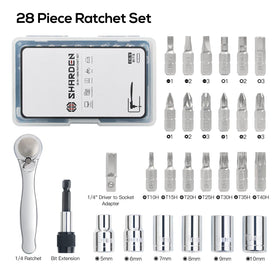 Sharden reversible thumb switch enables quick direction changes.