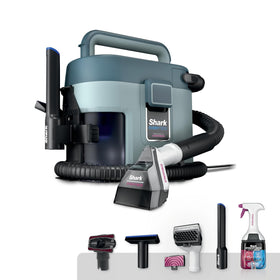 Shark EveryMess 3-in-1 tool demonstrates wet and dry vacuum versatility.