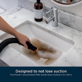 Shark MessMaster dishwasher-safe dust bin for thorough, quick cleaning.