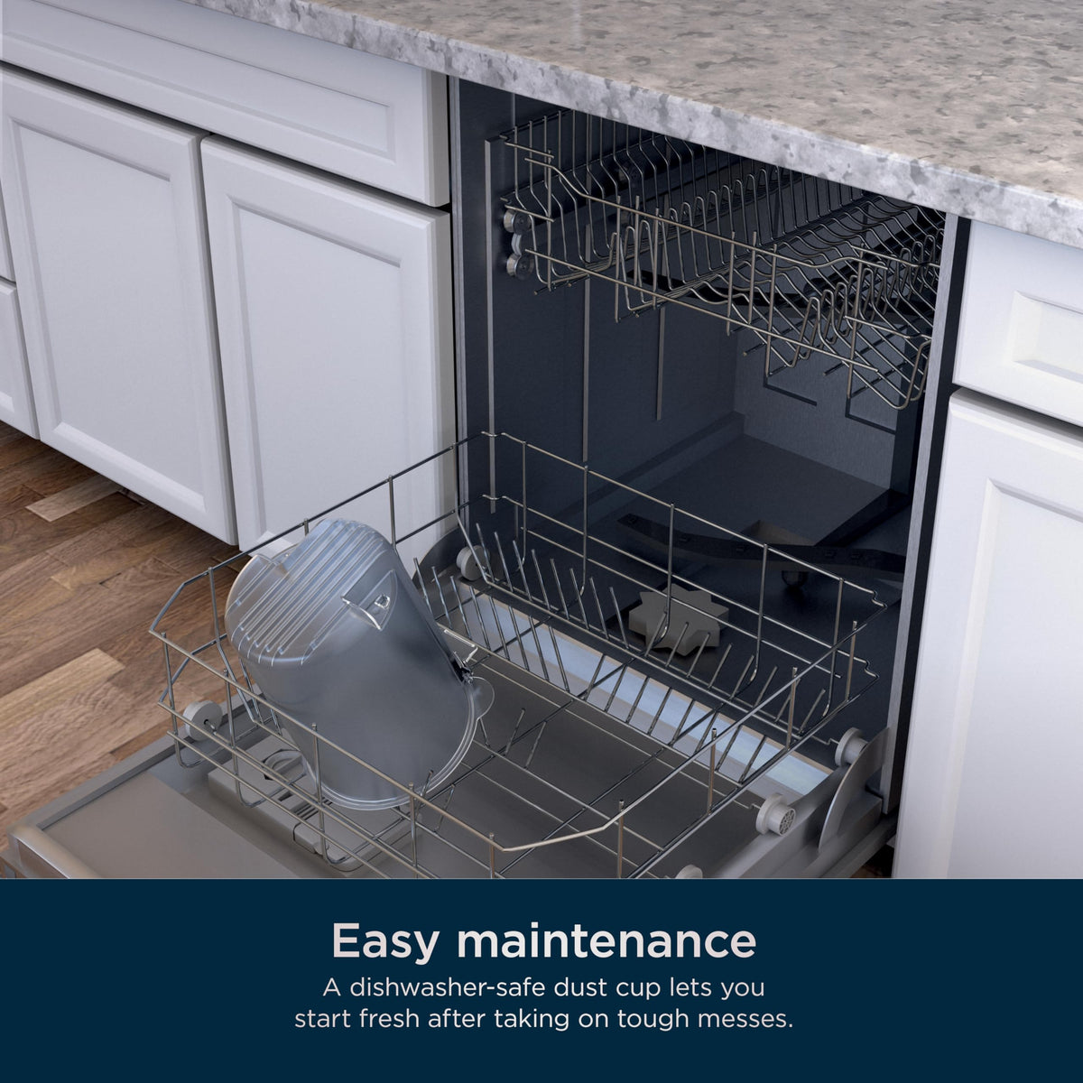 Shark MessMaster long cord and hose reach hard-to-reach messes.