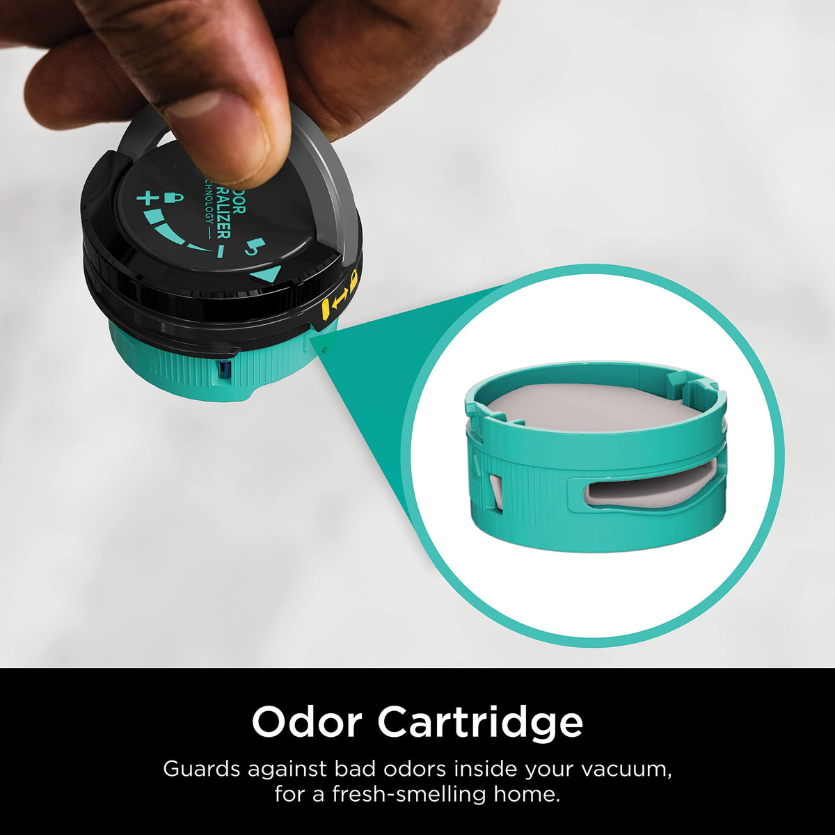 Shark odor-neutralizer technology intensity dial enables customizable odor control.