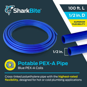 SharkBite PEX-A flexible routing around corners reduces fittings and installation time