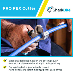 SharkBite PEX Cutter ergonomic grip reduces fatigue during long projects.