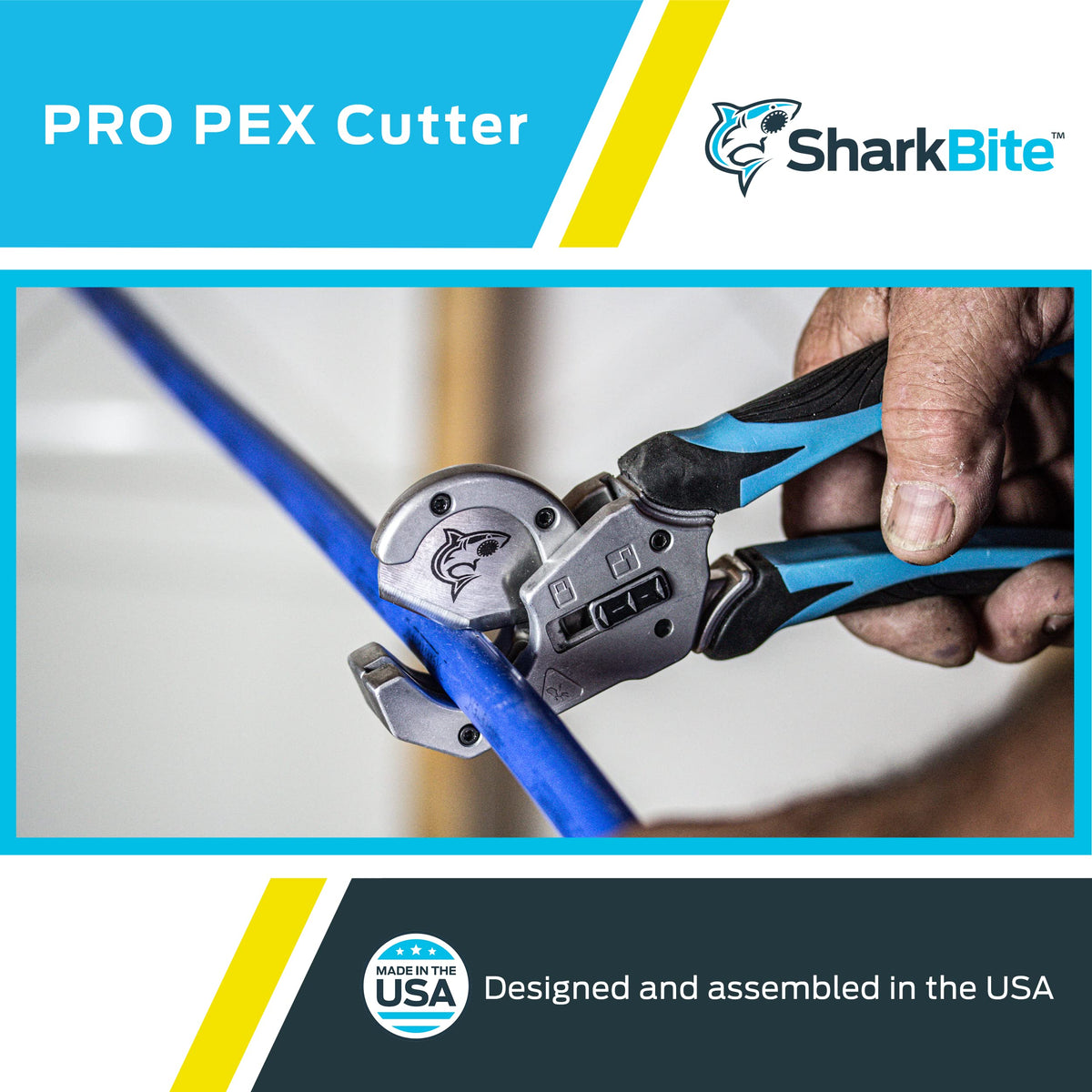 SharkBite Pro-Grade PEX Cutter thumb lock provides safe storage when not in use.
