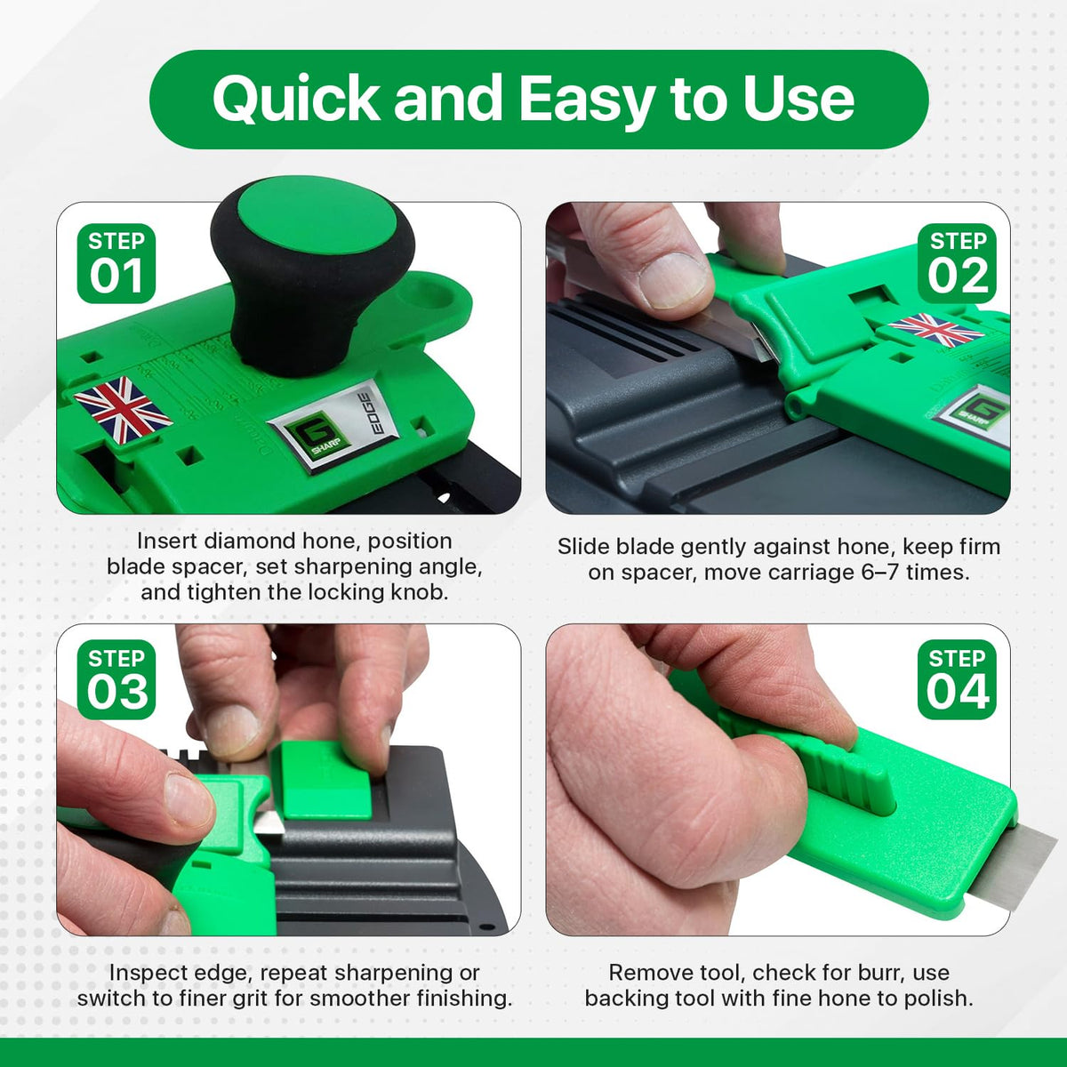 Sharp G Sharp Edge sharpener's compact design fits in tool bags.