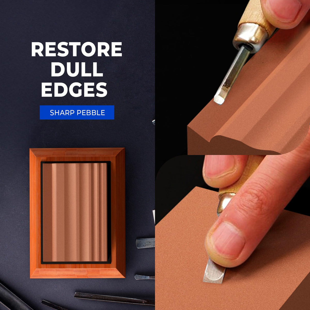 Sharp Pebble aluminum oxide stones deliver durable, precise sharpening performance.