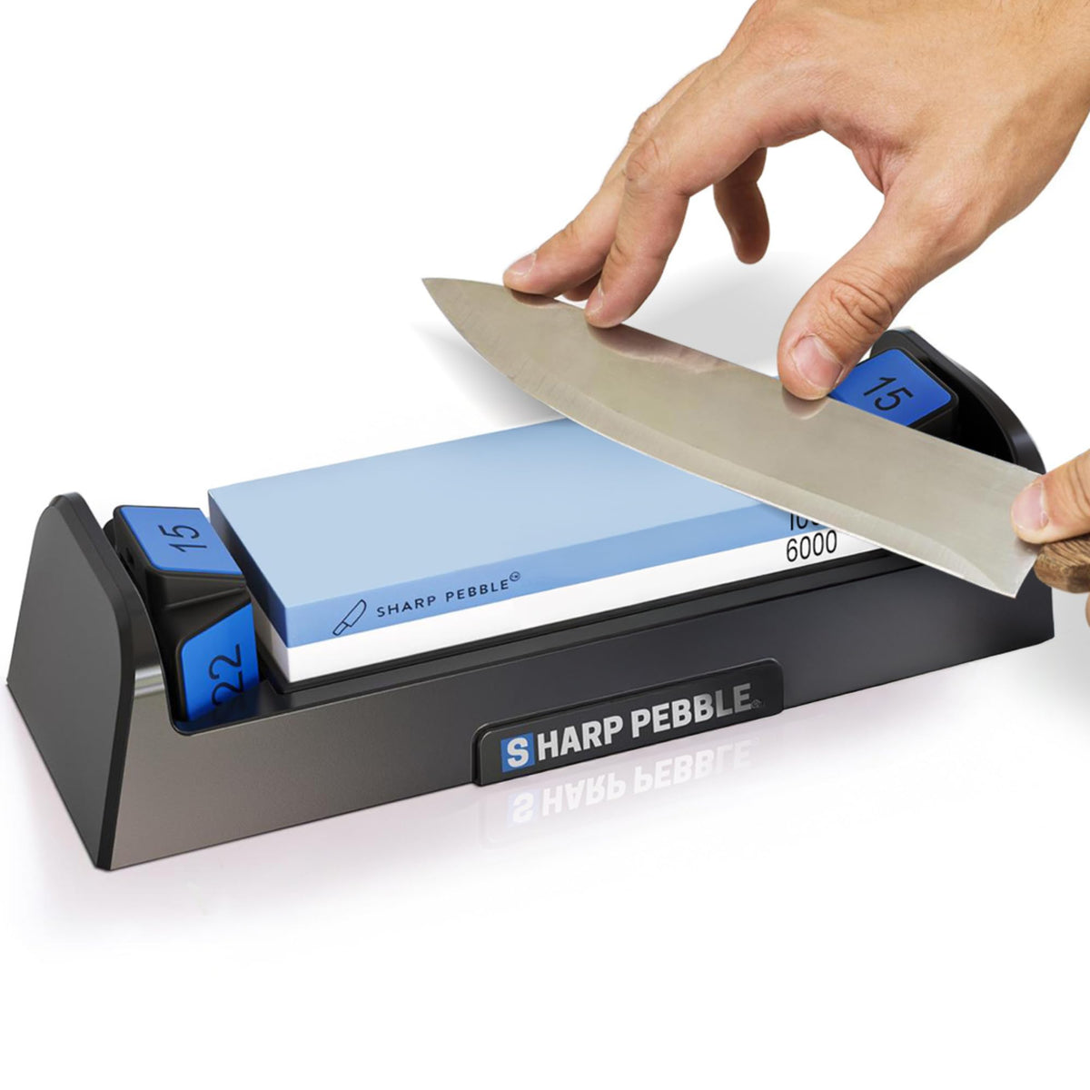 Sharp Pebble Complete Whetstone with angle guides aids beginner knife sharpening at precise angles