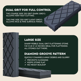 Sharp Pebble diamond grid pattern on the stone surface for quick material removal