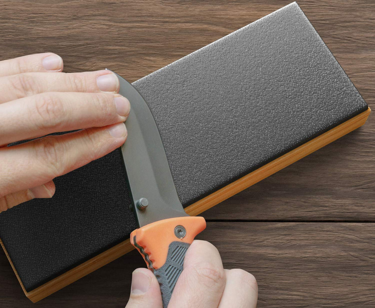 Sharp Pebble green polishing compound enhances edge refinement during stropping sessions.