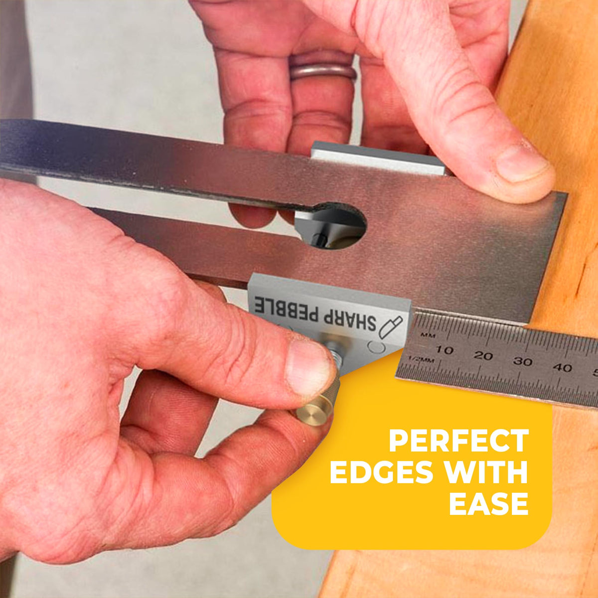 Sharp Pebble honing guide demonstrates projection-based angle selection