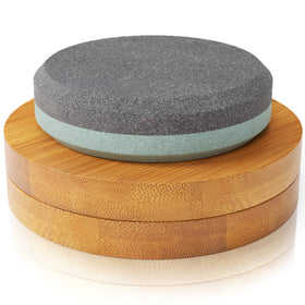 Sharp Pebble puck axe sharpening disk helps maintain a sharp edge for efficient woodwork.