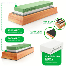 Sharp Pebble whetstone 8000 grit polish for burr removal and edge refinement