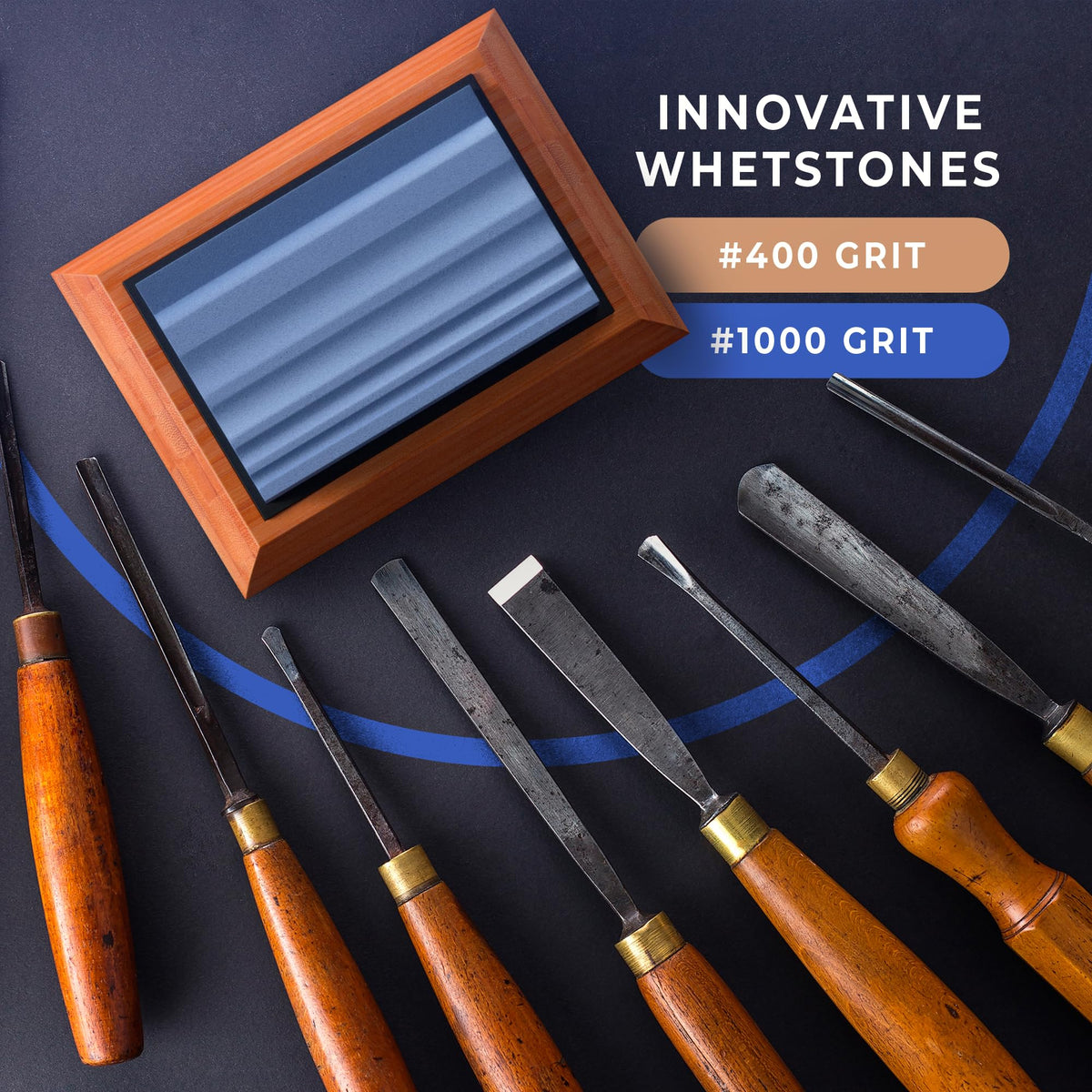 Sharp Pebble wood carving toolkit sharpens lathe tools and chisels with ease.