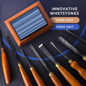 Sharp Pebble wood carving toolkit sharpens lathe tools and chisels with ease.