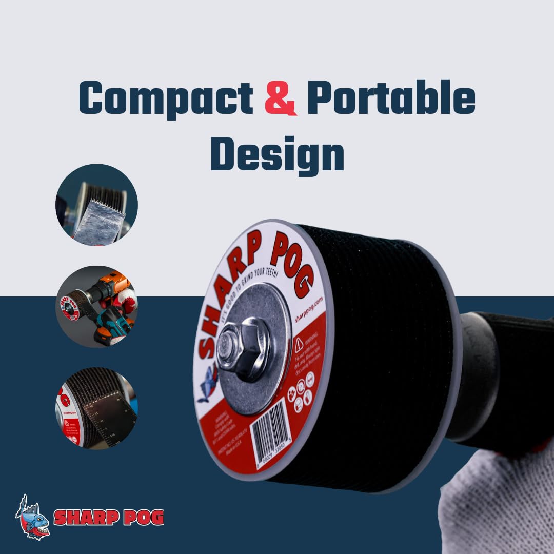 Sharp Pog adjustment knob close-up enables secure sharpening alignment.