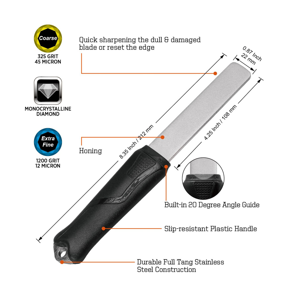 SHARPAL 121N extra-fine 1200 grit surface for precise honing
