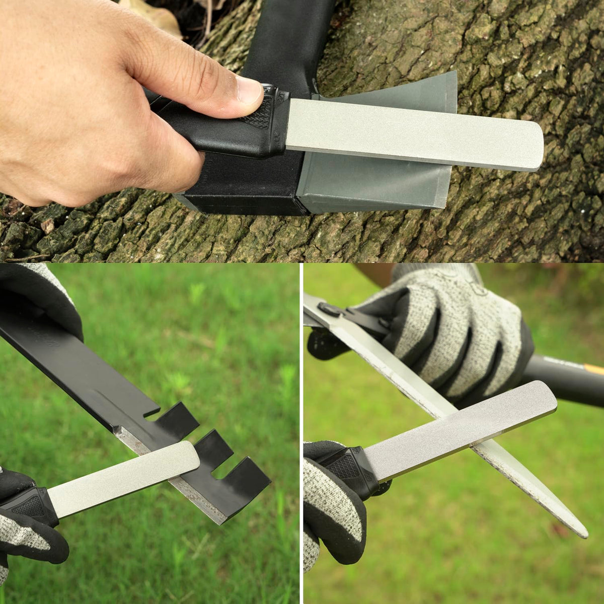 SHARPAL 127N ergonomic handle improves grip during sharpening.