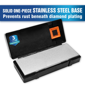 Sharpal MirrorFlat tech creates a consistently flat sharpening surface for even results
