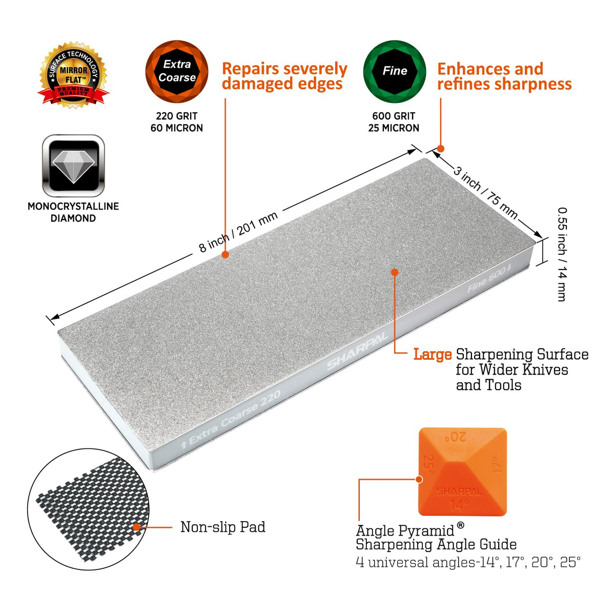 SHARPAL 169H dual grit 220/600 for fast edge repair and refinement