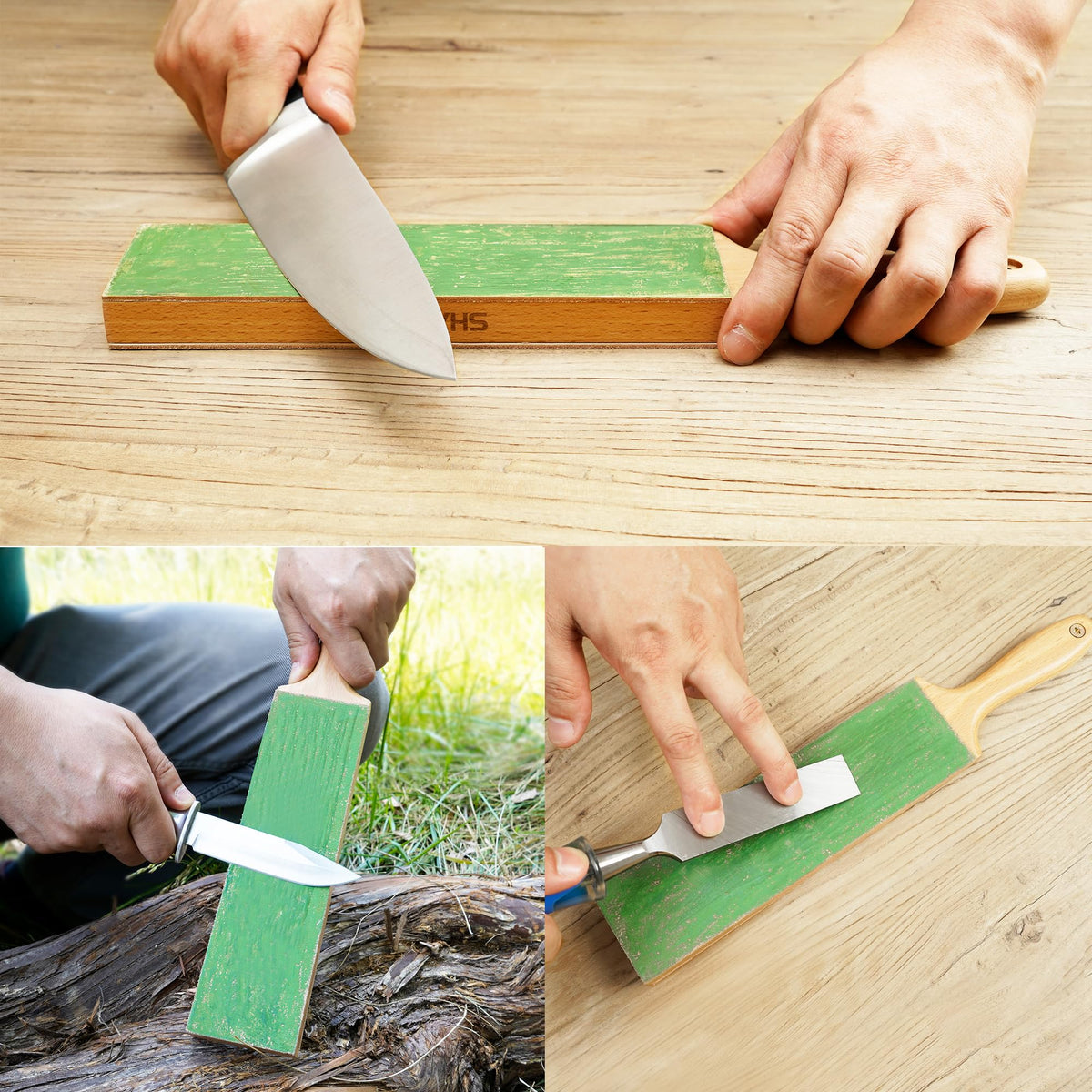 SHARPAL 205H four-angle guide ensures consistent sharpening angles.