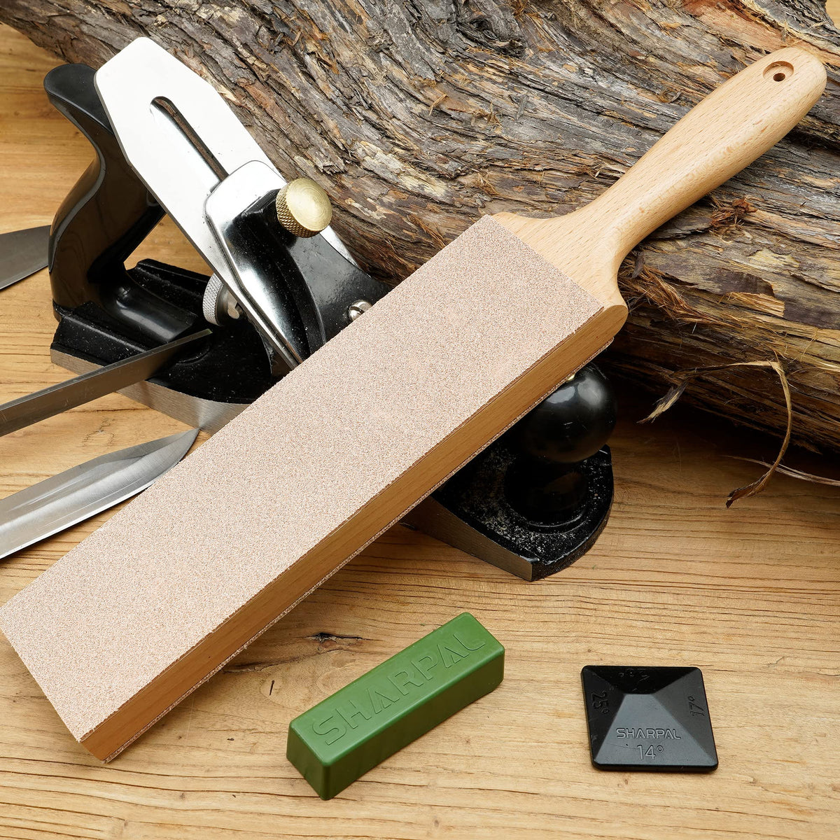 SHARPAL 205H kit components arranged for a convenient sharpening setup.