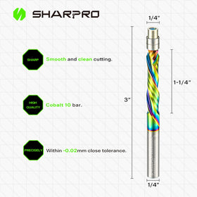 SHARPRO Compression Flush Trim Router Bit bottom bearing ensures consistent cuts.