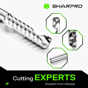 SHARPRO O Flute router bit cutting aluminum with clean edge