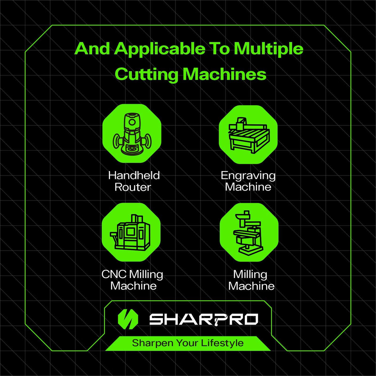 SHARPRO O Flute router bit compatible with multiple brands for versatile use