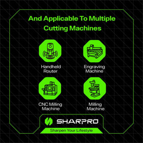 SHARPRO O Flute router bit compatible with multiple brands for versatile use