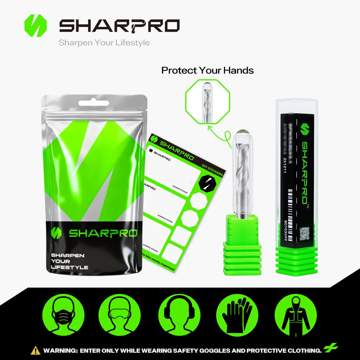 SHARPRO 1/4 spiral upcut bit removes chips efficiently for cleaner edges.